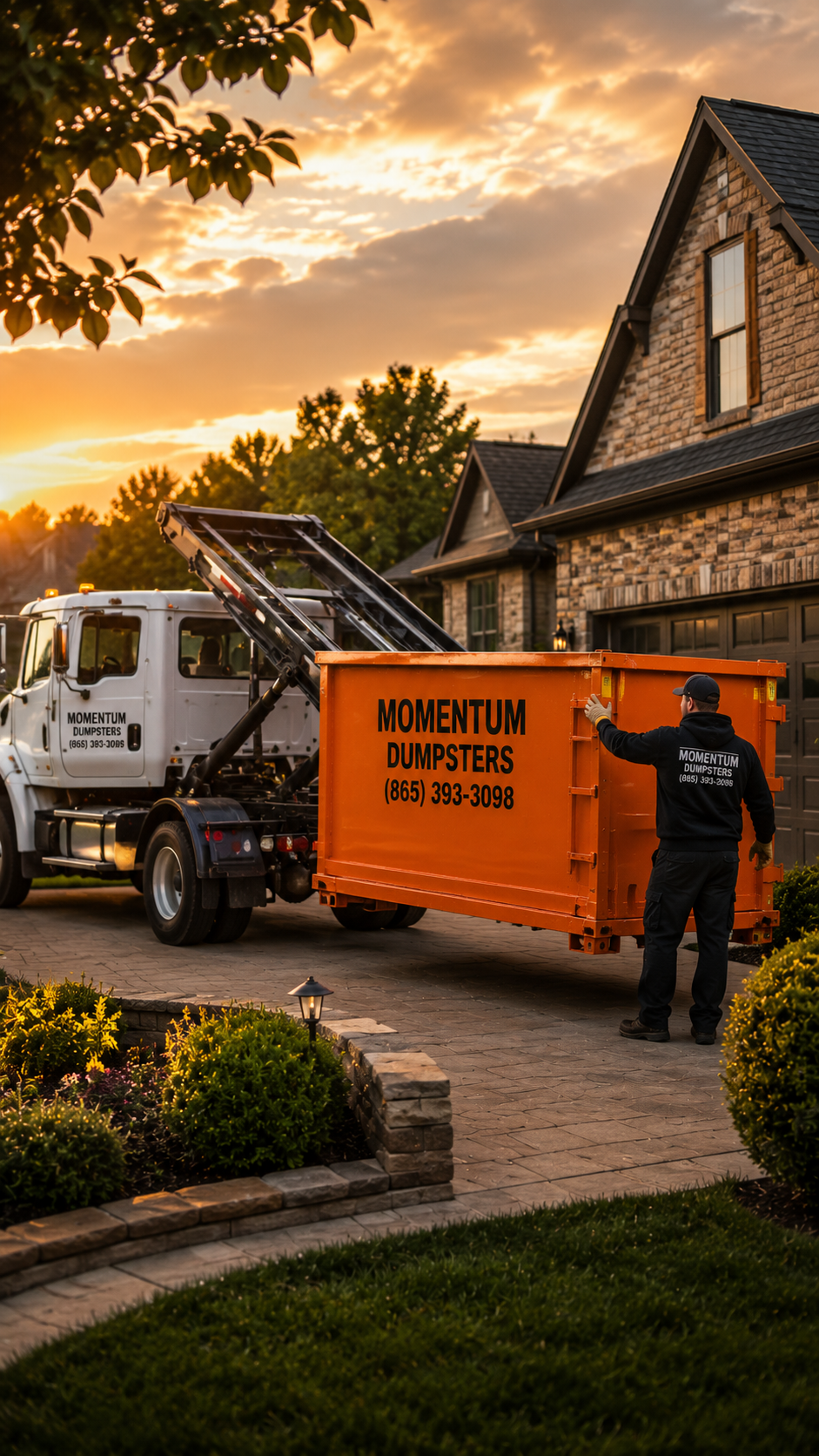 Momentum dumpster drop-off in Maryville, Tennessee